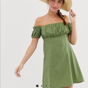 NWT ASOS Puff Sleeve/Off Shoulder Dress